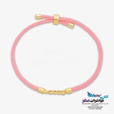دستبند طلا و بافت - طرح کارتیه