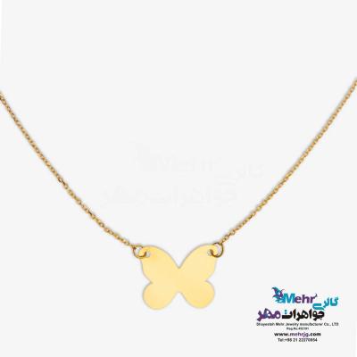 گردنبند طلا دست اول کم اجرت - طرح پروانه
