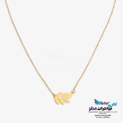 گردنبند طلا دست اول کم اجرت - طرح برگ