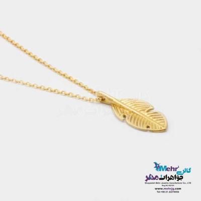 نمای دوم گردنبند طلا دست اول کم اجرت  - طرح پر