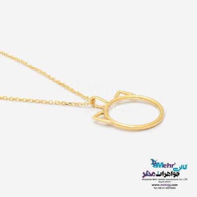 نمای دوم گردنبند طلا دست اول کم اجرت  - طرح گربه