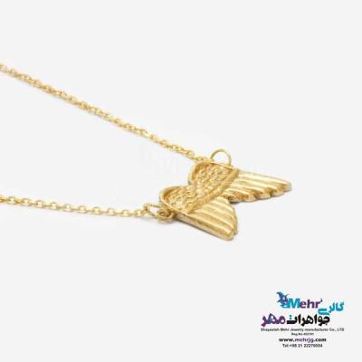نمای دوم گردنبند طلا دست اول کم اجرت  - طرح بال فرشته