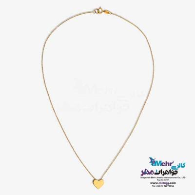 نمای دوم گردنبند طلا دست اول کم اجرت  - طرح قلب
