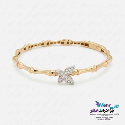 دستبند النگویی طلا - طرح پروانه