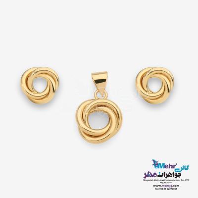 نیم ست طلا - آویز و گوشواره - طرح پیچ