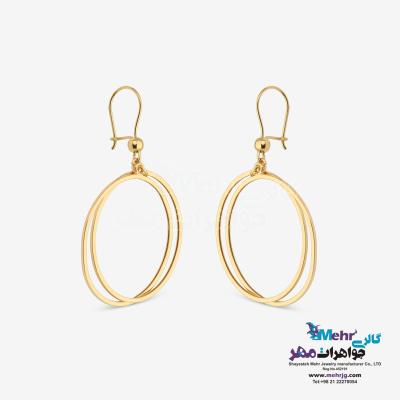 نمای دوم گوشواره طلا - طرح دایره