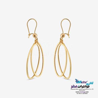 نمای دوم گوشواره طلا - طرح بیضی