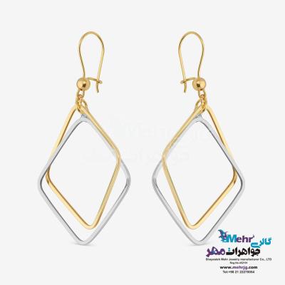 نمای دوم گوشواره طلا - طرح لوزی