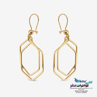 نمای دوم گوشواره طلا - طرح هندسی
