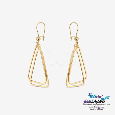 نمای دوم گوشواره طلا - طرح مثلث