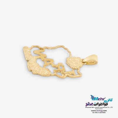 نمای دوم آویز طلا - طرح نقشه ی ایران