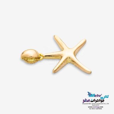 نمای دوم آویز طلا - طرح ستاره دریایی