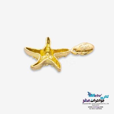 نمای دوم آویز طلا - طرح ستاره دریایی