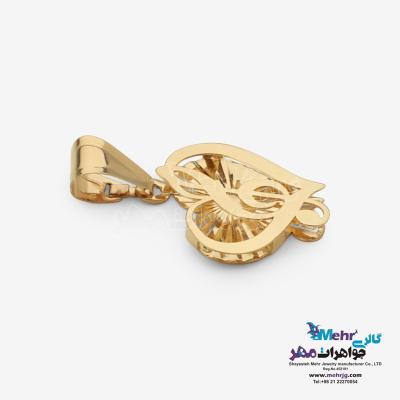 نمای دوم آویز طلا - طرح قلب