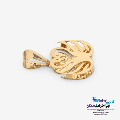 نمای دوم آویز طلا - طرح قو