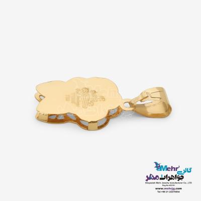 نمای دوم آویز طلا - طرح گل