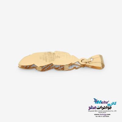 نمای دوم آویز طلا - طرح برگ