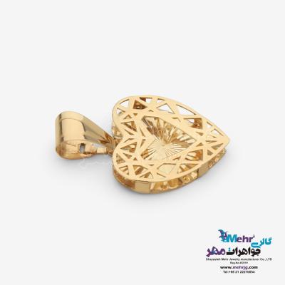 نمای دوم آویز طلا - طرح قلب