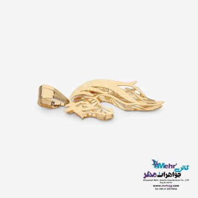 نمای دوم آویز طلا - طرح اسب