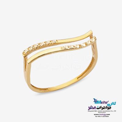 انگشتر طلا - طرح خطوط موازی