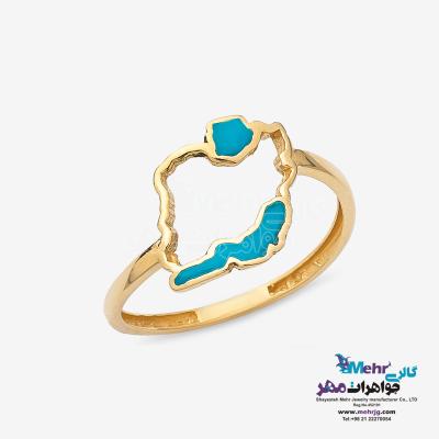 انگشتر طلا - طرح نقشه ی ایران