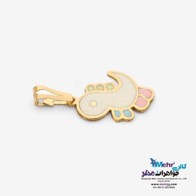 نمای دوم آویز طلا - طرح دایناسور