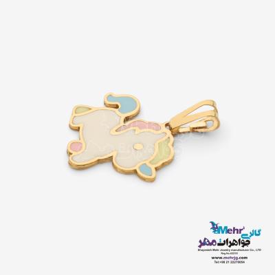 نمای دوم آویز طلا - طرح یونیکورن