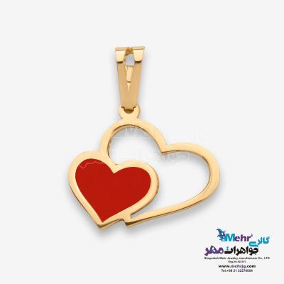 آویز طلا - طرح دو‌قلب