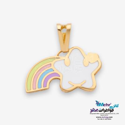 آویز طلا - طرح رنگین کمان