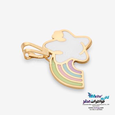 نمای دوم آویز طلا - طرح رنگین کمان