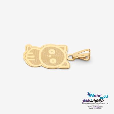 نمای دوم آویز طلا - طرح گربه