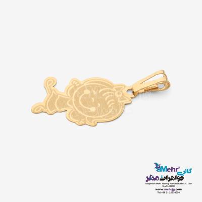 نمای دوم آویز طلا - طرح دختر
