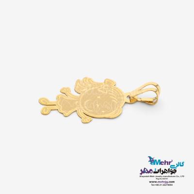 نمای دوم آویز طلا - طرح دختر