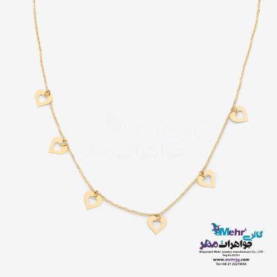 گردنبند طلا - طرح پولکی قلب