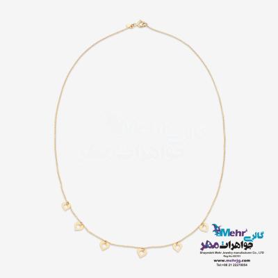 نمای دوم گردنبند طلا - طرح پولکی قلب