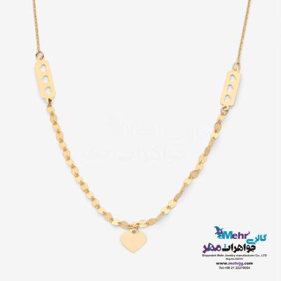گردنبند طلا - طرح پولکی قلب