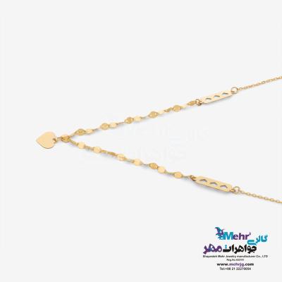 نمای دوم گردنبند طلا - طرح پولکی قلب