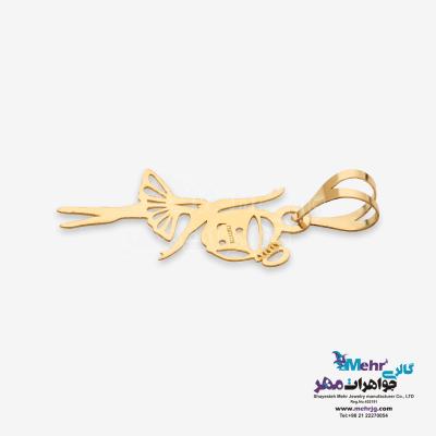 نمای دوم آویز طلا - طرح دختر