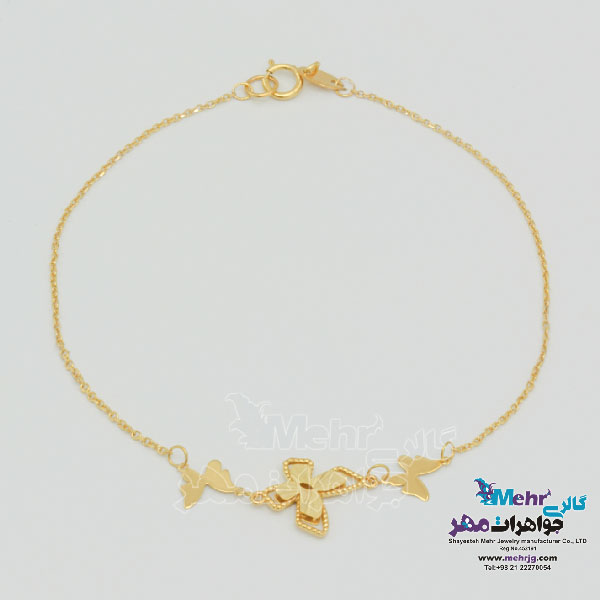 دستبند طلا - طرح پروانه
