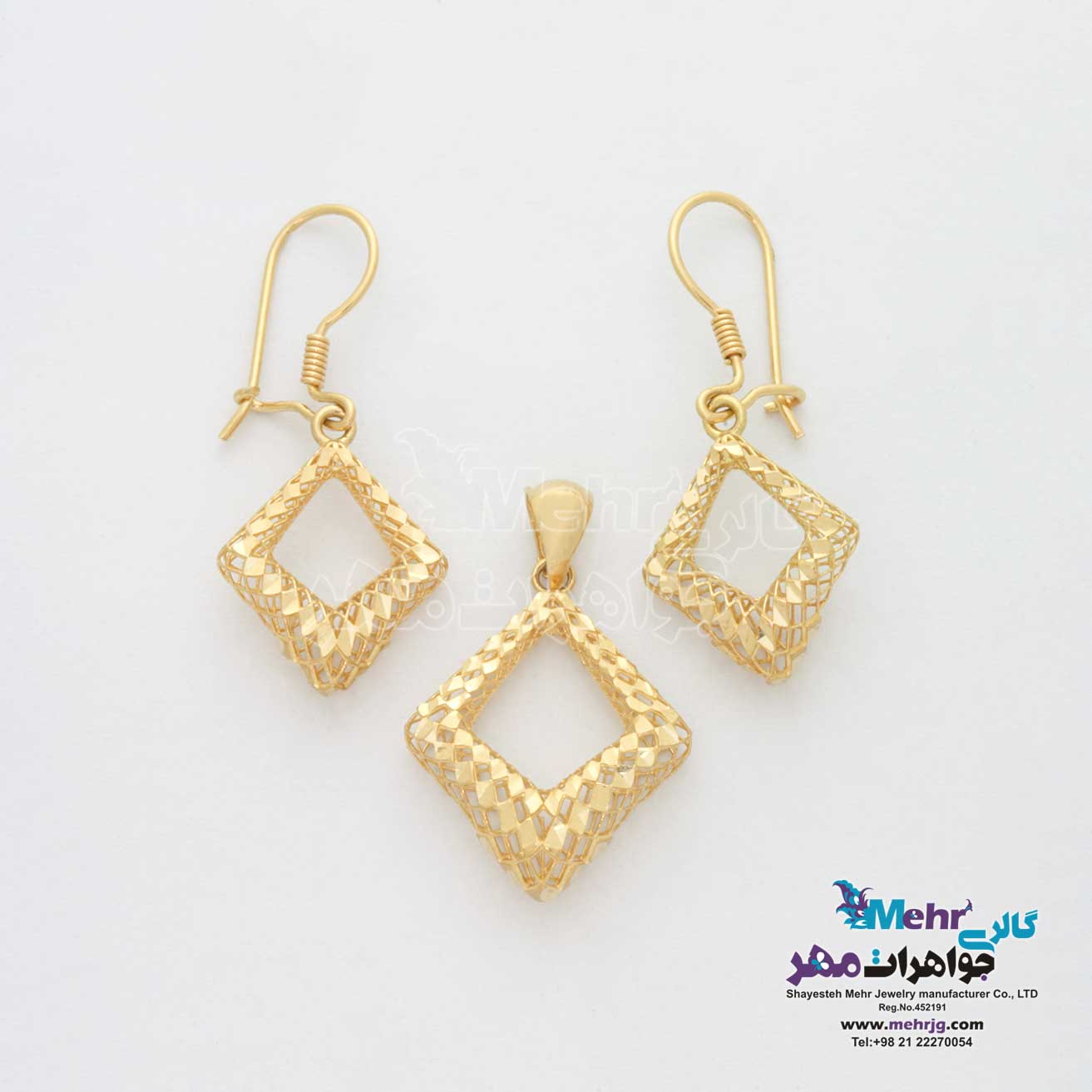 نیم ست طلا - طرح لوزی