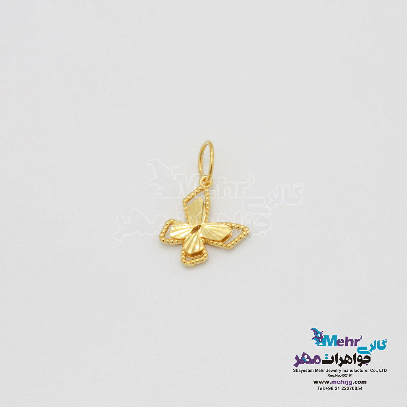 آویز طلا - طرح پروانه