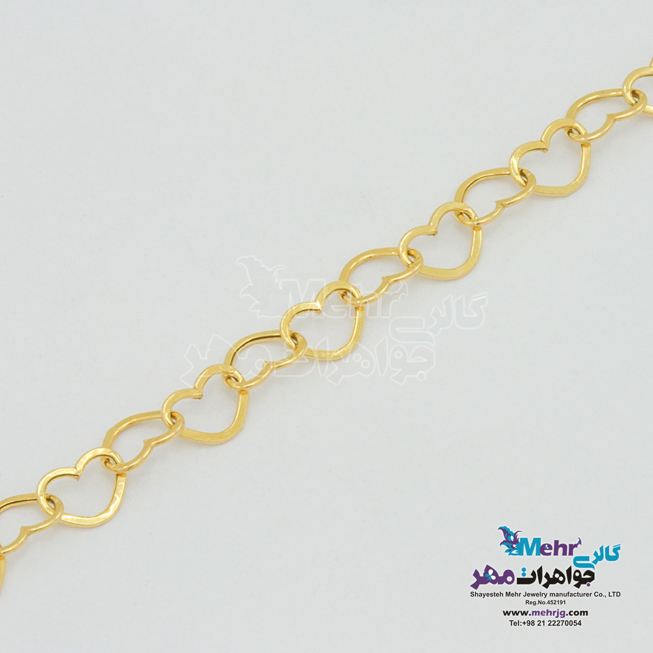 دستبند طلا - طرح هارت لینک