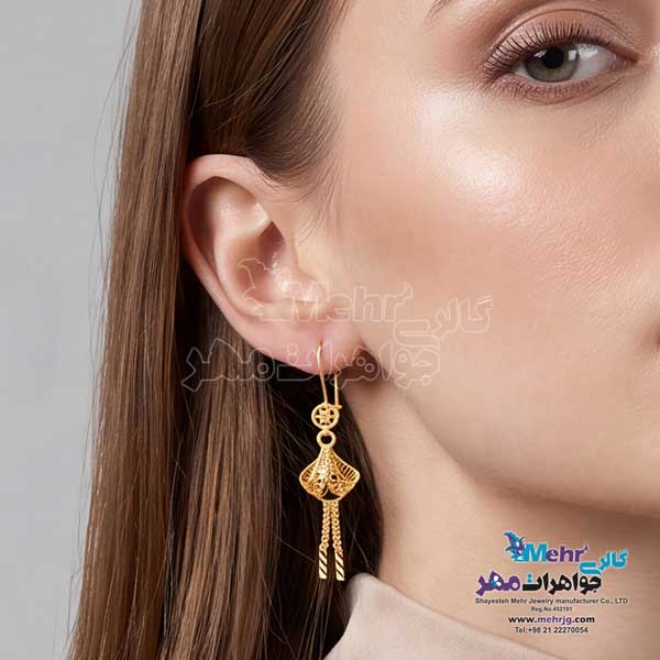 گوشواره طلا - طرح  پنج شیر