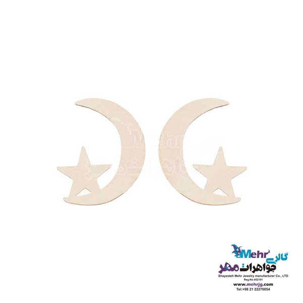 نیم ست طلا دست اول کم اجرت - طرح ماه و ستاره