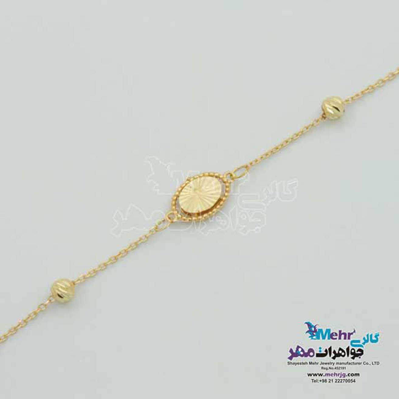 دستبند طلا - طرح بیضی