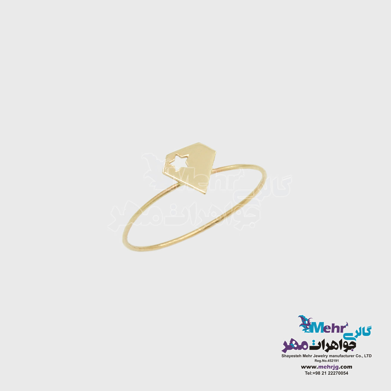 انگشتر طلا - طرح الماس و ستاره