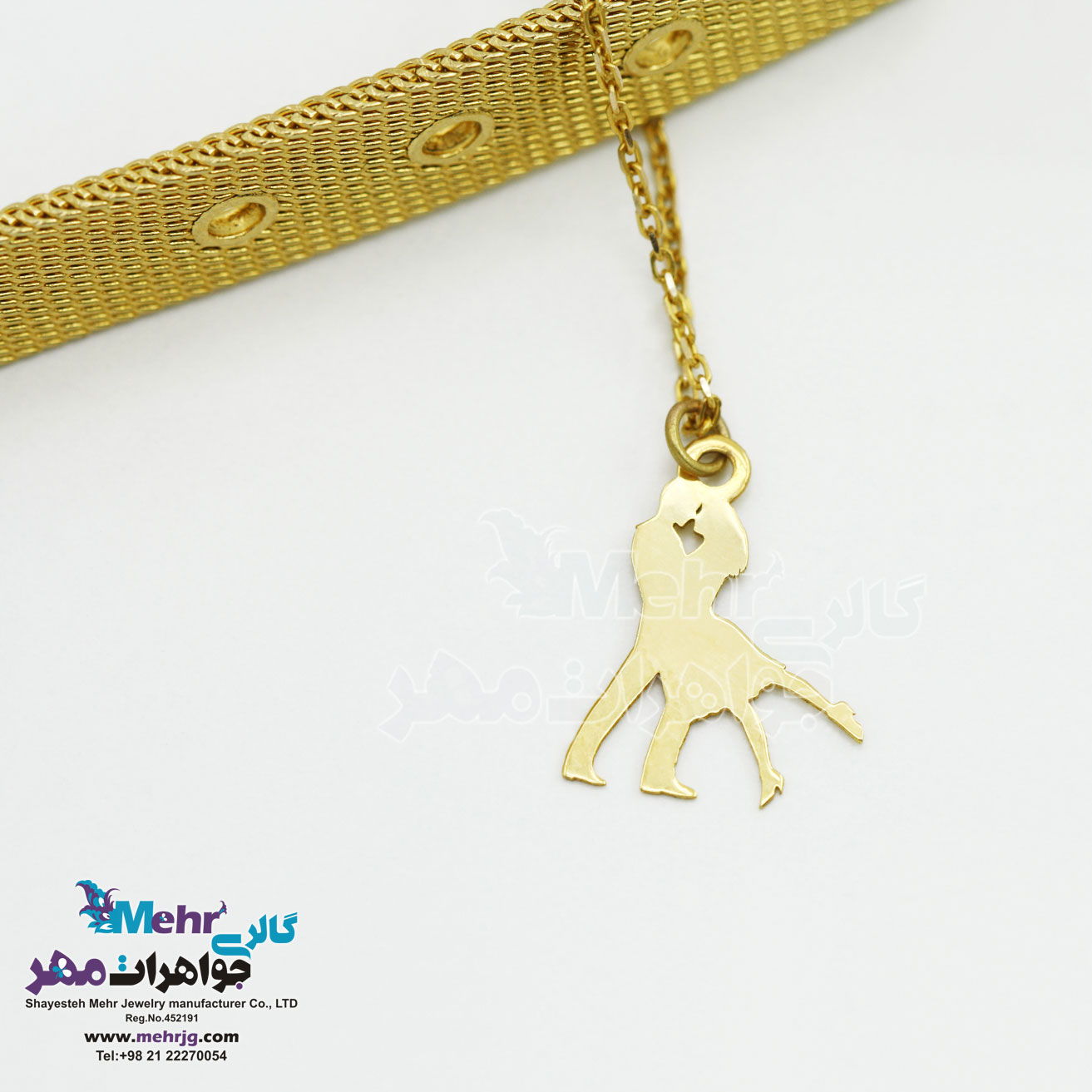 آویز ساعت طلا طرح عاشقانه