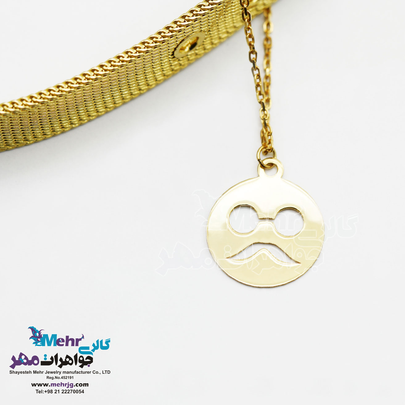 آویز ساعت طلا - طرح سبیل