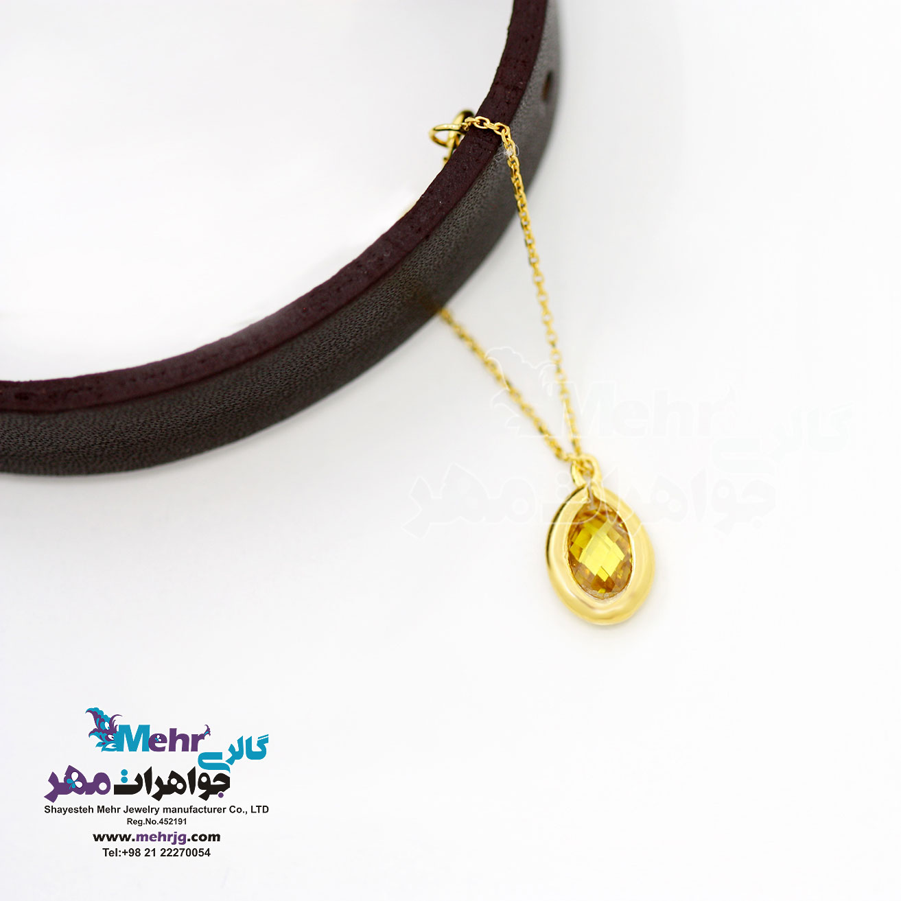 آویز ساعت طلا طرح سنگ زرد