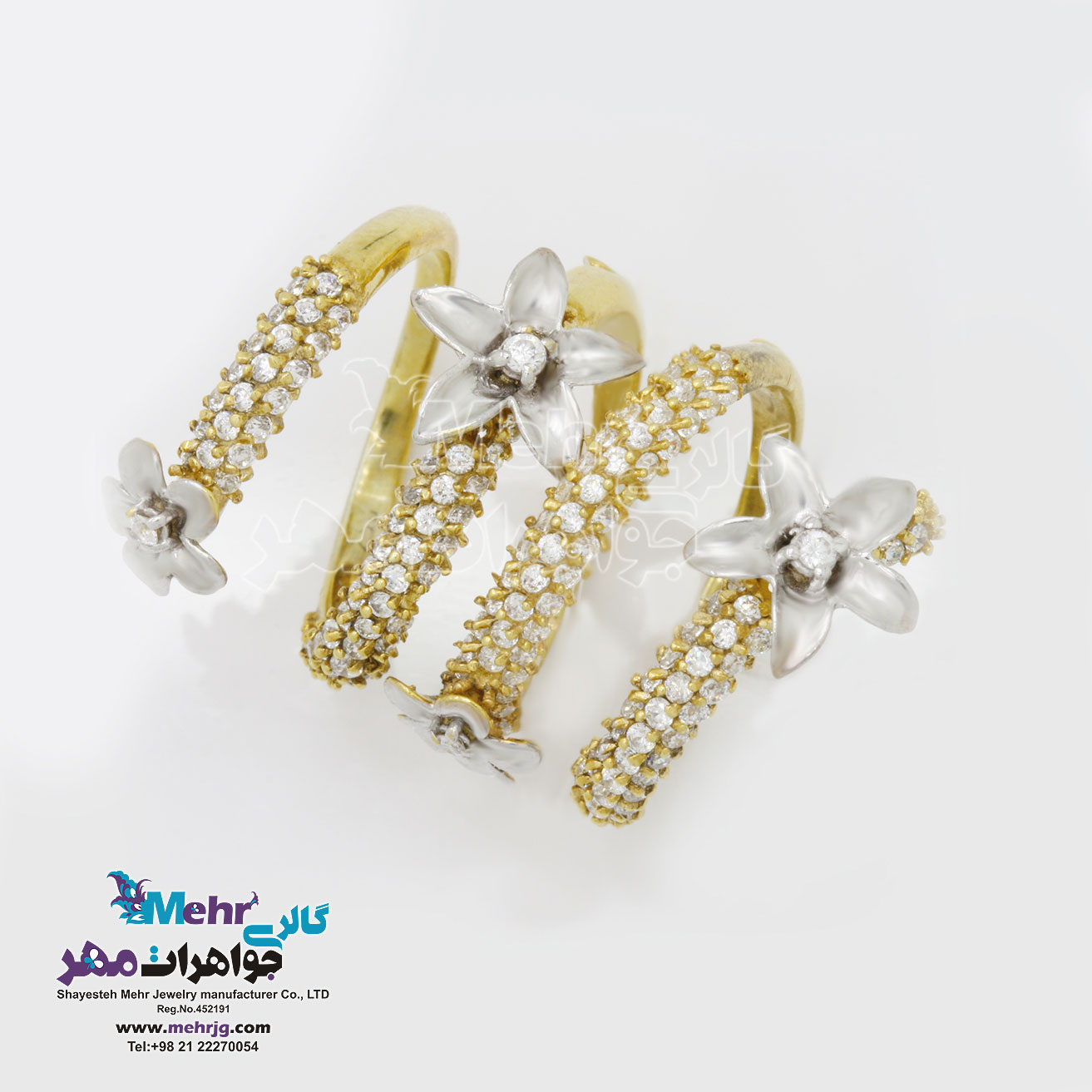 انگشتر جواهر - طرح گل